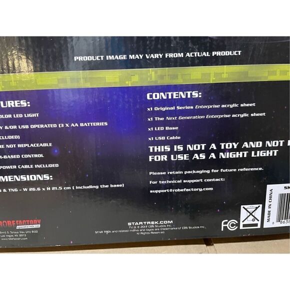 STAR TREK USS ENTERPRISE Schematic Acrylic LED SET - TOS & NEXT GENERATION NIB - Picture 6 of 10